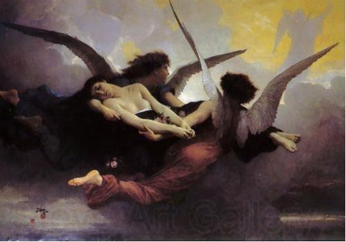 William-Adolphe Bouguereau Depiction of a soul being carried to heaven by two angels France oil painting art